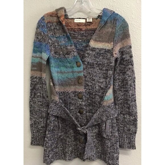 Anthropologie Sleeping on Snow XS Colorfield Belted Long Wool Alpaca Cardigan - Picture 1 of 11